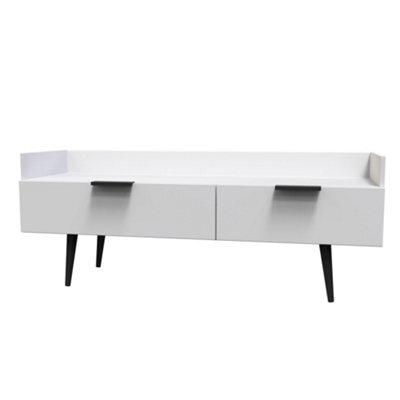 Hong Kong Ready Assembled Matt Grey Media Unit With 2 Drawers, (H)128Cm X (W)51.5Cm X (D)39.5Cm - image 1