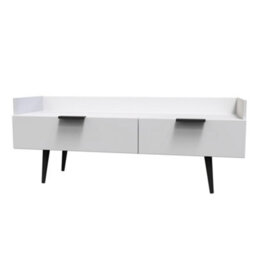 Hong Kong Ready Assembled Matt Grey Media Unit With 2 Drawers, (H)128Cm X (W)51.5Cm X (D)39.5Cm - thumbnail 1