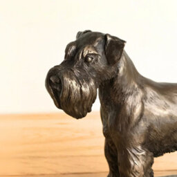 Animal Crackers Schnauzer Dog Figurine In Solid Cold Cast Bronze Designed By David Geenty - thumbnail 3