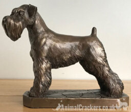 Animal Crackers Schnauzer Dog Figurine In Solid Cold Cast Bronze Designed By David Geenty
