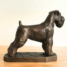 Animal Crackers Schnauzer Dog Figurine In Solid Cold Cast Bronze Designed By David Geenty - thumbnail 4