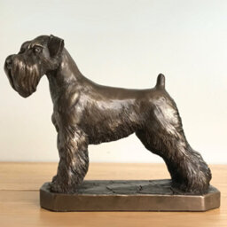 Animal Crackers Schnauzer Dog Figurine In Solid Cold Cast Bronze Designed By David Geenty - thumbnail 2