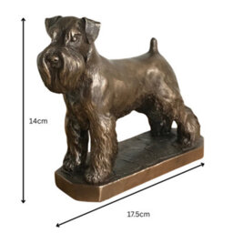 Animal Crackers Schnauzer Dog Figurine In Solid Cold Cast Bronze Designed By David Geenty - thumbnail 6