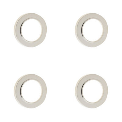 Loops 4 Pack Elegant Plain Outer Roses For Escutcheons In Polished Nickel - Solid Brass Key Hole Cover - image 1