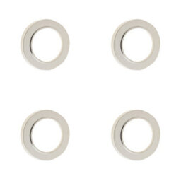 Loops 4 Pack Elegant Plain Outer Roses For Escutcheons In Polished Nickel - Solid Brass Key Hole Cover