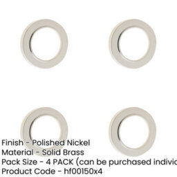 Loops 4 Pack Elegant Plain Outer Roses For Escutcheons In Polished Nickel - Solid Brass Key Hole Cover - thumbnail 2