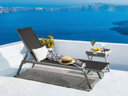 Beliani Sun Lounger Noli Reclining Metal Black - thumbnail 2