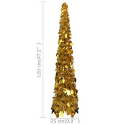 Berkfield Pop-Up Artificial Christmas Tree Gold 120 Cm Pet - thumbnail 5