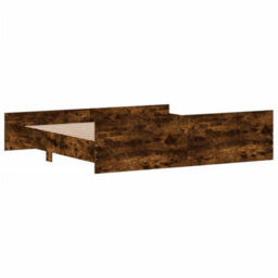 Berkfield Bed Frame With Headboard With Footboard Smoked Oak 180X200 Cm - thumbnail 6