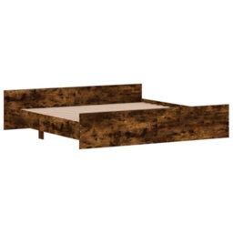 Berkfield Bed Frame With Headboard With Footboard Smoked Oak 180X200 Cm - thumbnail 3