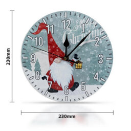 Christmas Gonk Quartz Wall Clock - Battery Powered Santa Clause Christmas Design Home Festive Xmas Decoration - 23Cm Diameter - thumbnail 5