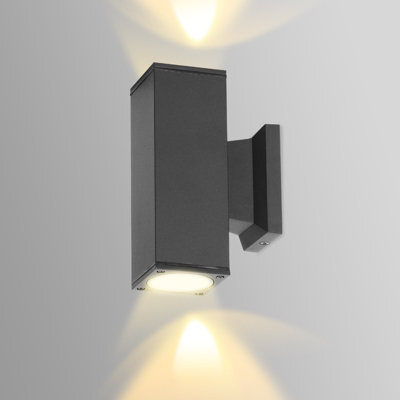 Aigostar 35W Outdoor Wall Lights Mains Powered, Ip65 Up Down Square B Wall Sconce,compatible With Gu10 Bulbs(Not Included) - image 1