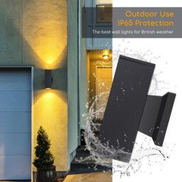 Aigostar 35W Outdoor Wall Lights Mains Powered, Ip65 Up Down Square B Wall Sconce,compatible With Gu10 Bulbs(Not Included) - thumbnail 2