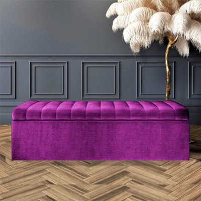 Safar 120Cm Wide Ottoman Storage Box - Purple Naples Ottoman Box With Storage - image 1