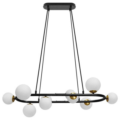 Long Life Lamps Company Modern Ceiling Black Circular Bar Pendant Light Globe Frosted Glass Lamp Shades K402 With G9 Led - image 1