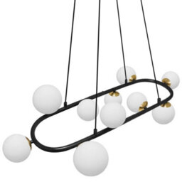 Long Life Lamps Company Modern Ceiling Black Circular Bar Pendant Light Globe Frosted Glass Lamp Shades K402 With G9 Led - thumbnail 4