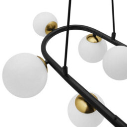 Long Life Lamps Company Modern Ceiling Black Circular Bar Pendant Light Globe Frosted Glass Lamp Shades K402 With G9 Led - thumbnail 5