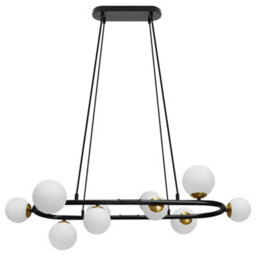 Long Life Lamps Company Modern Ceiling Black Circular Bar Pendant Light Globe Frosted Glass Lamp Shades K402 With G9 Led