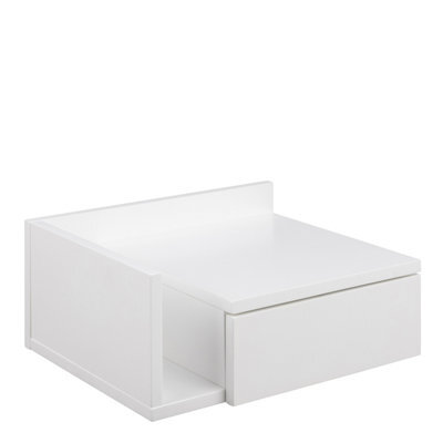 Furniture To Go Ashlan 1 Drawer Wall Mounted Square Bedside Table In White - image 1
