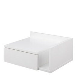Furniture To Go Ashlan 1 Drawer Wall Mounted Square Bedside Table In White - thumbnail 4