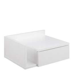 Furniture To Go Ashlan 1 Drawer Wall Mounted Square Bedside Table In White - thumbnail 1