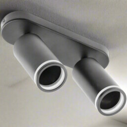 CGC Lighting Cgc Solis Black Double Gu10 Ceiling Spotlight With Halo Ring Adjustable Twin Spot Bar - thumbnail 2