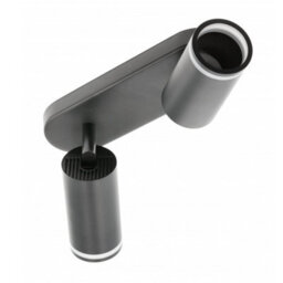 CGC Lighting Cgc Solis Black Double Gu10 Ceiling Spotlight With Halo Ring Adjustable Twin Spot Bar - thumbnail 4