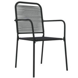 Walplus 7 Piece Garden Dining Set Black Cotton Rope And Steel - thumbnail 5