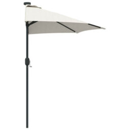 Berkfield Garden Parasol With Led Strip Lights Sand Fabric - thumbnail 6