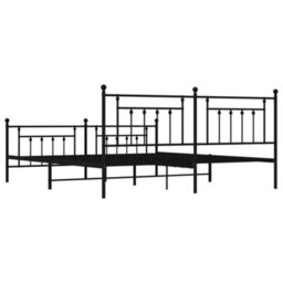 Berkfield Metal Bed Frame With Headboard And Footboard Black 200X200 Cm - thumbnail 8