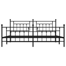 Berkfield Metal Bed Frame With Headboard And Footboard Black 200X200 Cm - thumbnail 6
