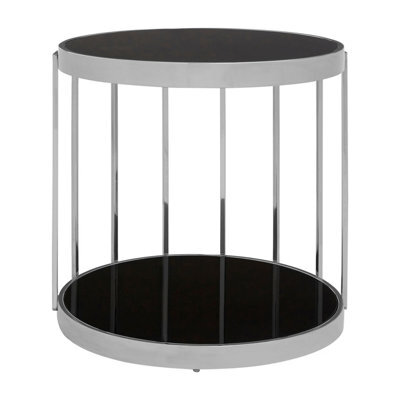 Orsina Durable Silver Cage Design Side Table, Luxurious Finish Side Table By Couch, Modern Design Lounge Table - image 1