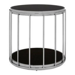 Orsina Durable Silver Cage Design Side Table, Luxurious Finish Side Table By Couch, Modern Design Lounge Table - thumbnail 3