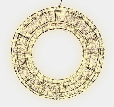 Xmas Haus 50 X 8.5Cm  2D 720 Led  Warm White Wreath With 10% Twinkle - image 1