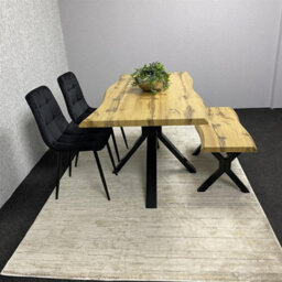 Kosy Koala Dining Table Set With 2 Black Chairs And 1 Bench Kitchen Dining Room Furniture - thumbnail 8