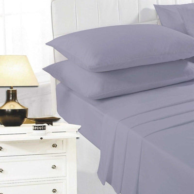 K Collection Percale Percale Fitted Sheet Grey (Single)