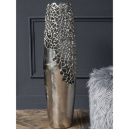 Buttercup Farm Apo Coral Small Vase - Aluminium - L20 X W20 X H91 Cm - Silver - thumbnail 3