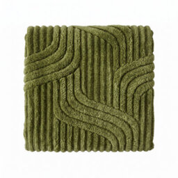 Living And Home Green Plush Square Throw Pillow Cover Polyester Textured Cushion Case With Hidden Zipper 45X45Cm - thumbnail 5