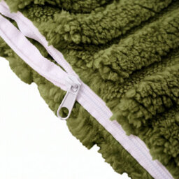 Living And Home Green Plush Square Throw Pillow Cover Polyester Textured Cushion Case With Hidden Zipper 45X45Cm - thumbnail 7