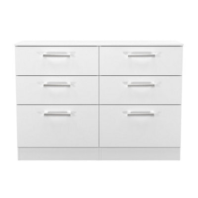 Cornwall 6 Drawer Midi Chest Of Drawers In White Matt (Ready Assembled) - image 1