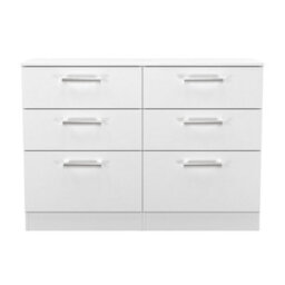 Cornwall 6 Drawer Midi Chest Of Drawers In White Matt (Ready Assembled) - thumbnail 1