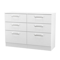 Cornwall 6 Drawer Midi Chest Of Drawers In White Matt (Ready Assembled) - thumbnail 3