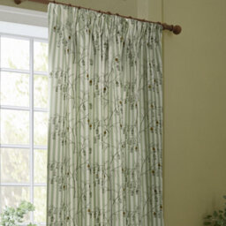 Sanderson Chinese Lanterns Embroidered Room Darkening Pencil Pleat Curtain Pair Sage (W)117Cm X (D)182Cm - thumbnail 3