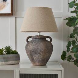 Inlight Albion Ceramic Round Matt Natural Table Lamp - thumbnail 2