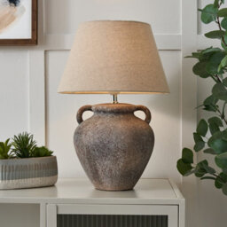 Inlight Albion Ceramic Round Matt Natural Table Lamp - thumbnail 1