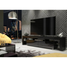 Creative Furniture Nova Tv Unit 200Cm - Black With Gloss Doors - thumbnail 6