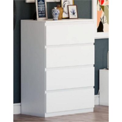 Home Treats 8 Chest Of Drawer White Wide Chest Of Wooden Drawers - image 1