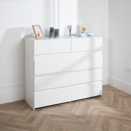 Home Treats 8 Chest Of Drawer White Wide Chest Of Wooden Drawers - thumbnail 2