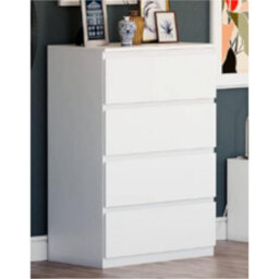 Home Treats 8 Chest Of Drawer White Wide Chest Of Wooden Drawers - thumbnail 1