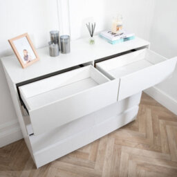 Home Treats 8 Chest Of Drawer White Wide Chest Of Wooden Drawers - thumbnail 5